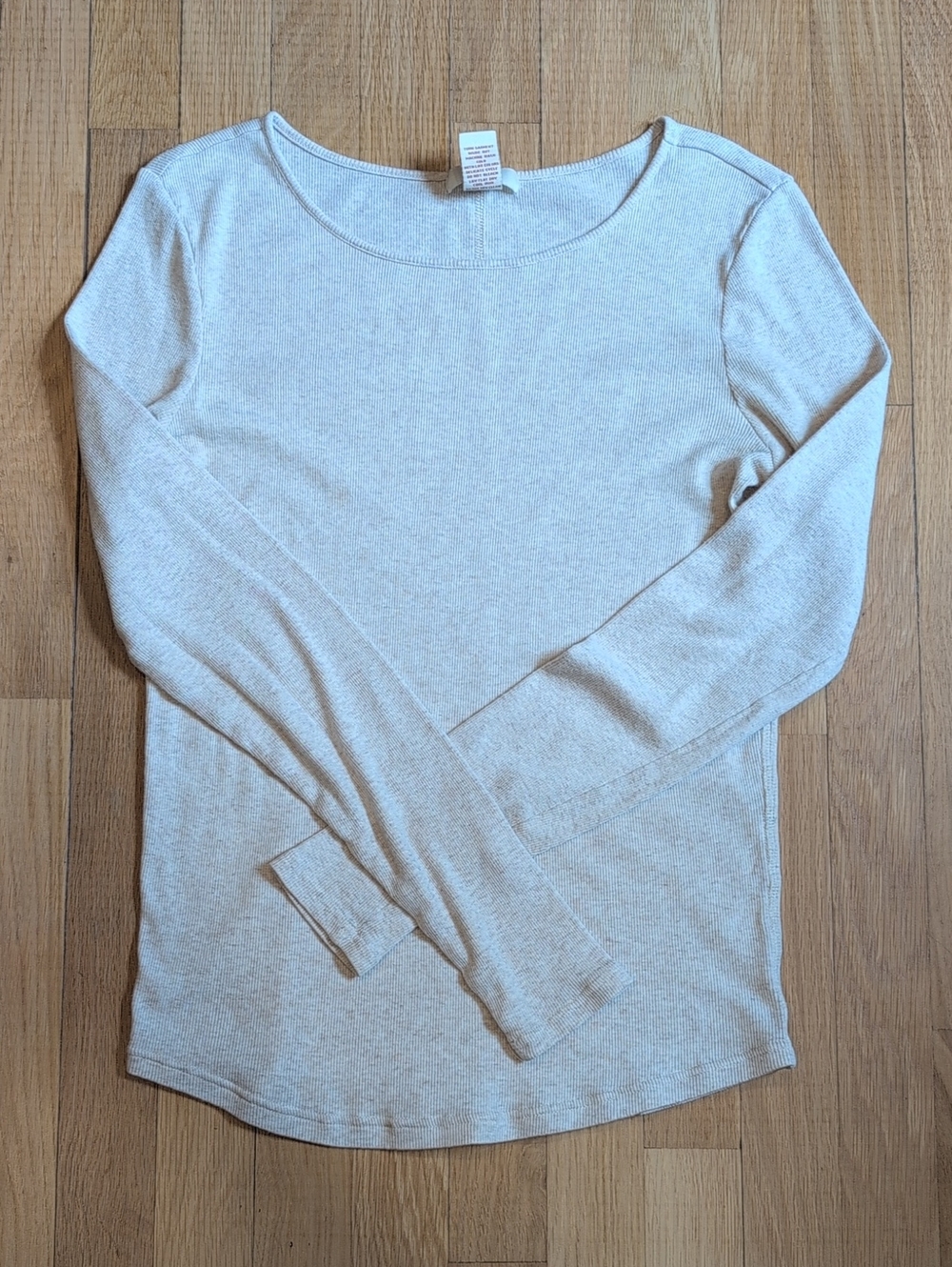 Sundance Cream Long Sleeve Knit Top Sz M Cotton Blend Capsule Wardrobe Layering